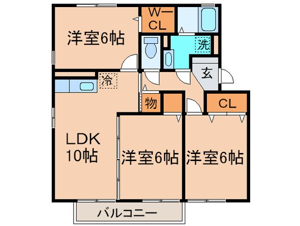 ラフィ－ネ水巻Ｃの物件間取画像